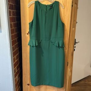 Like-New Ann Taylor Deep Kelley Green Sleeveless Dress 14